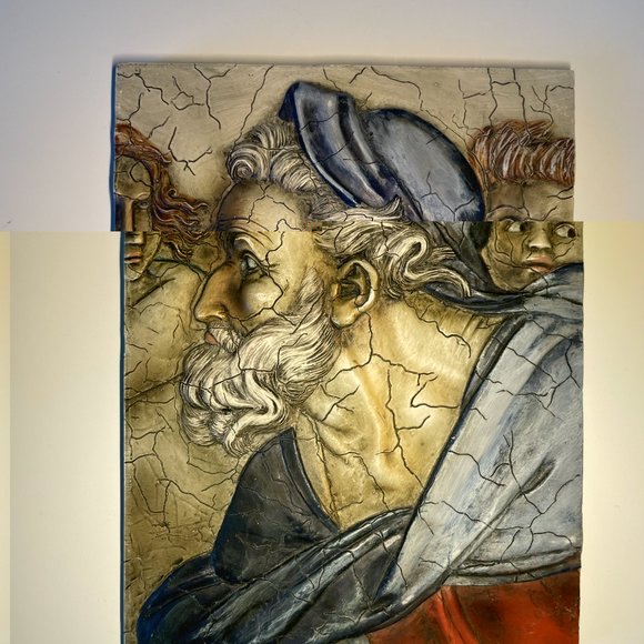 Vintage SISTINE CHAPEL WALL PLAQUE Michelangelo - Italian Renaissance Art - Picture 2 of 9